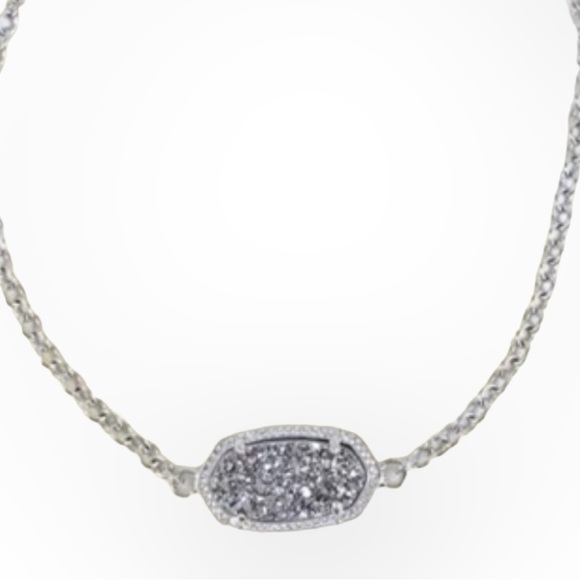 Kendra Scott Jewelry - Kendra Scott Elaina Platinum Drusy Pendant Rhodium Bracelet NEW 1806